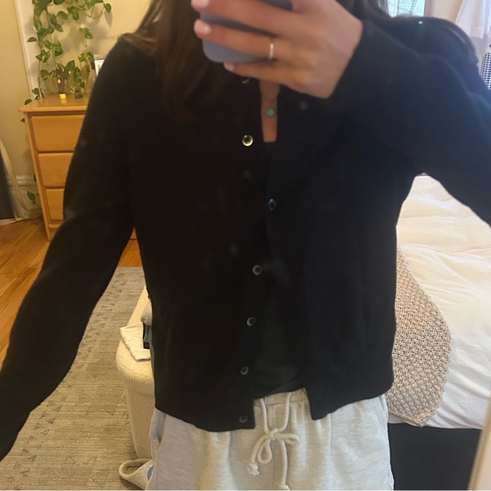 Old Navy Black Button-Front Women's Cardigan